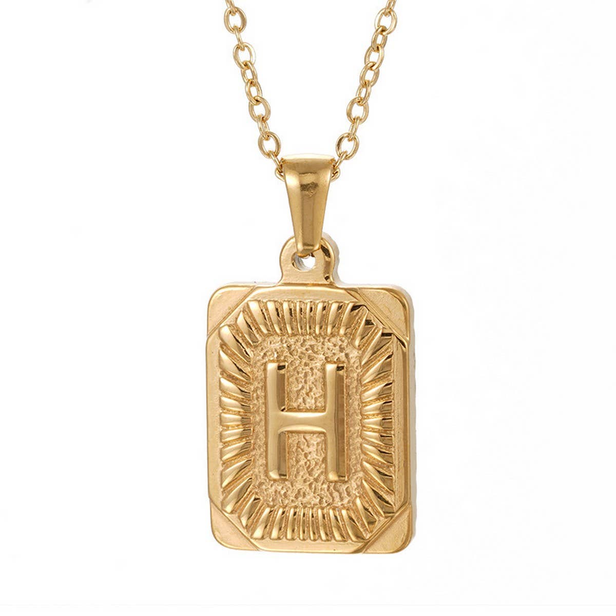CWAJE1937_Square Stainless Steel Letter Fashion Necklace