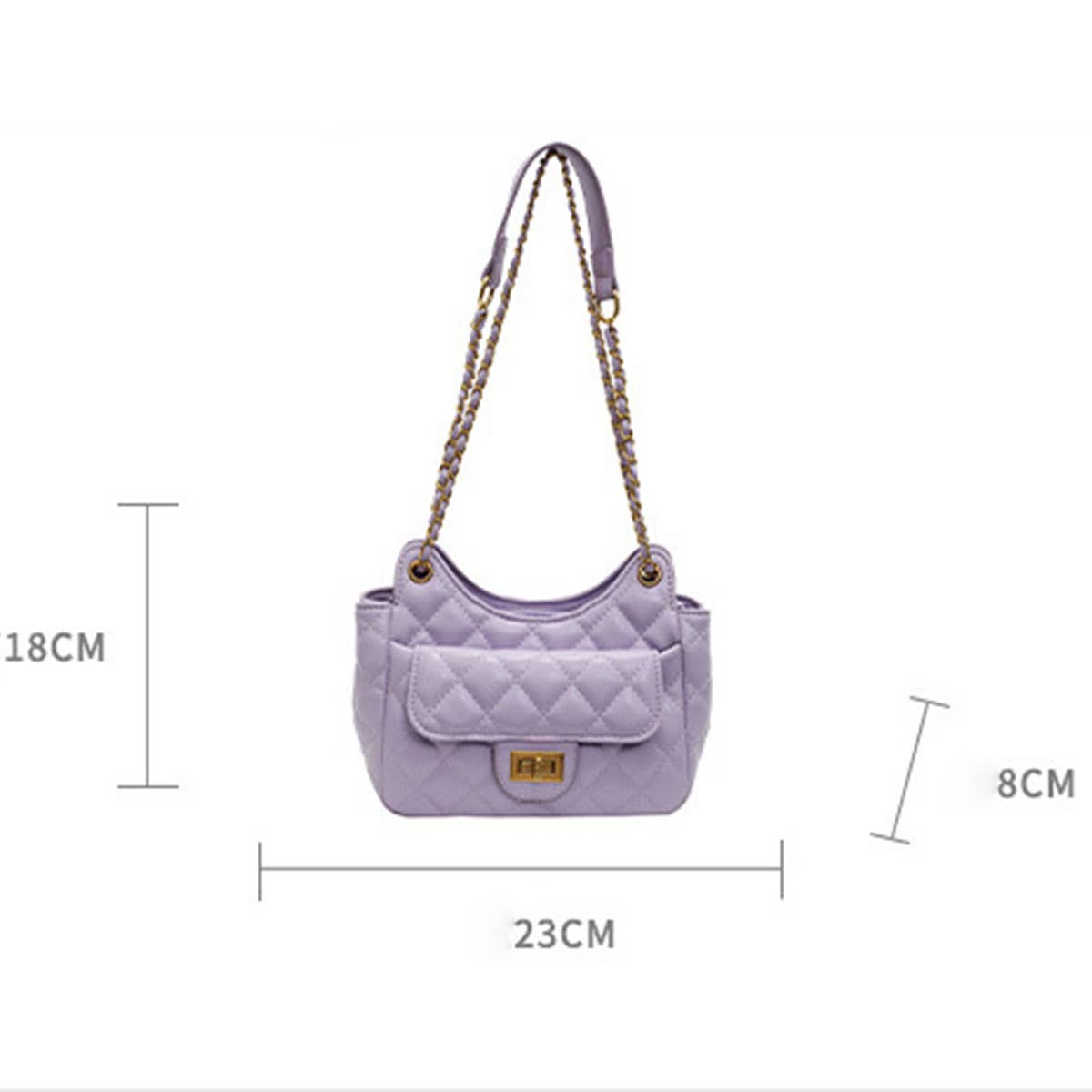 Diamond-shaped chain underarm bag
