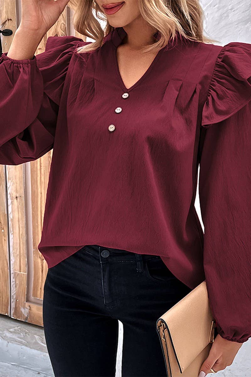 CWTBLL3585_AUTUMN AND WINTER SOLID COLOR LOOSE SHIRT DESIGN