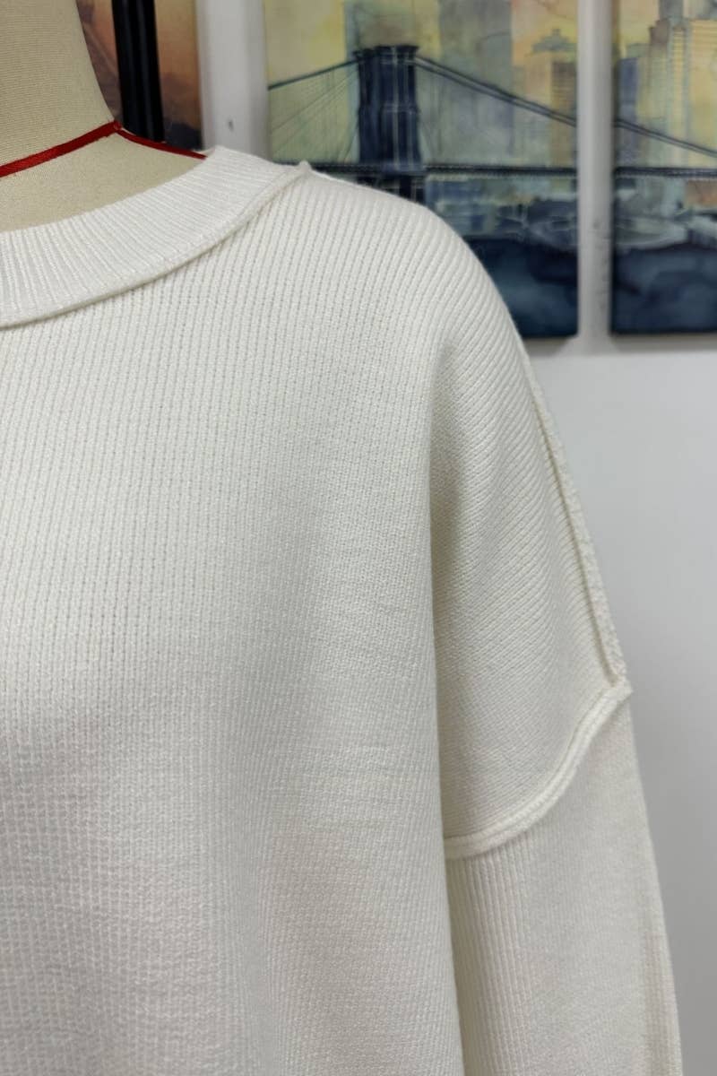 CWOSWL607  Long Sleeve Loose Neck Pullover Sweater
