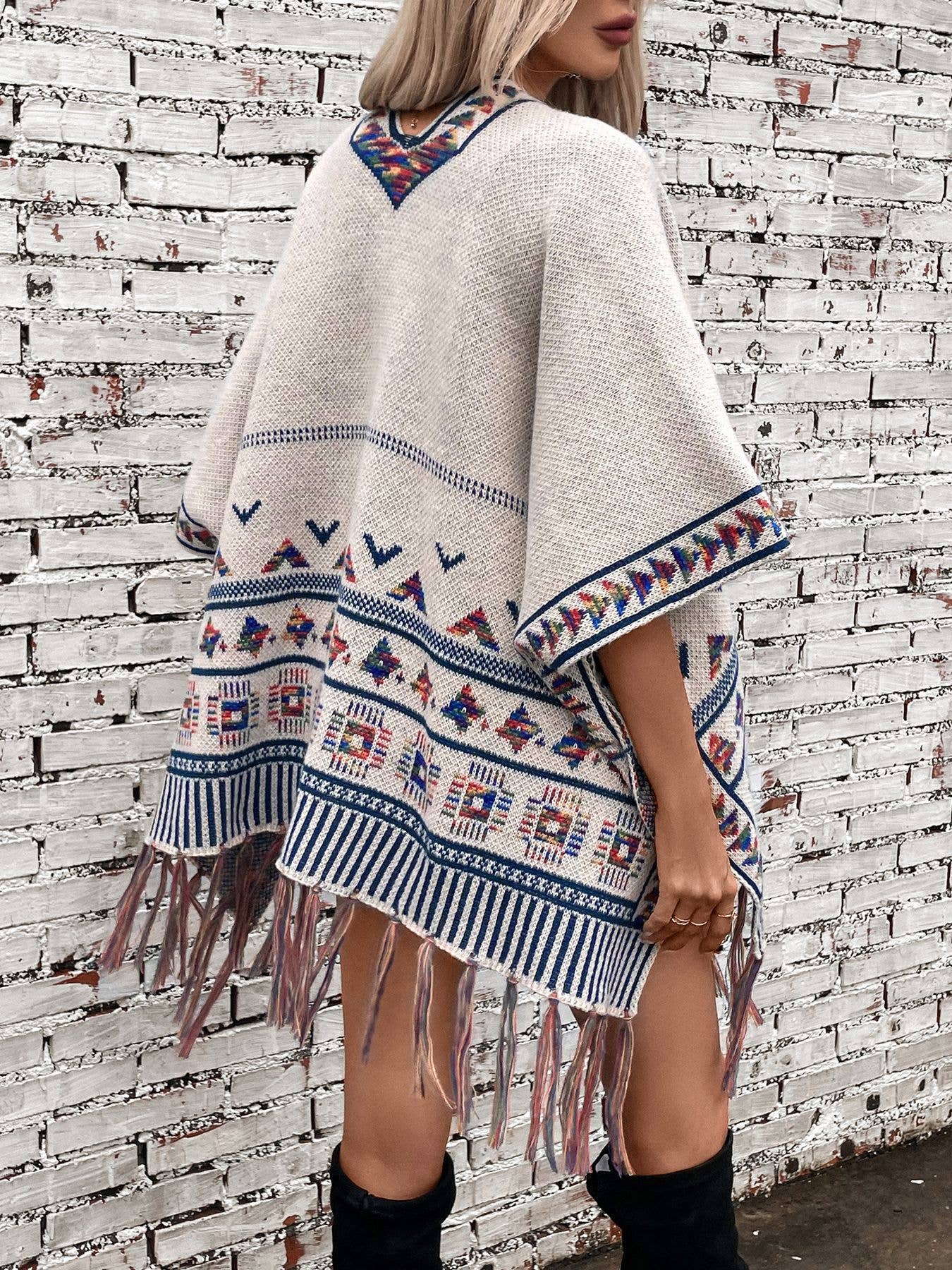 Casual loose jacquard cape cape coat