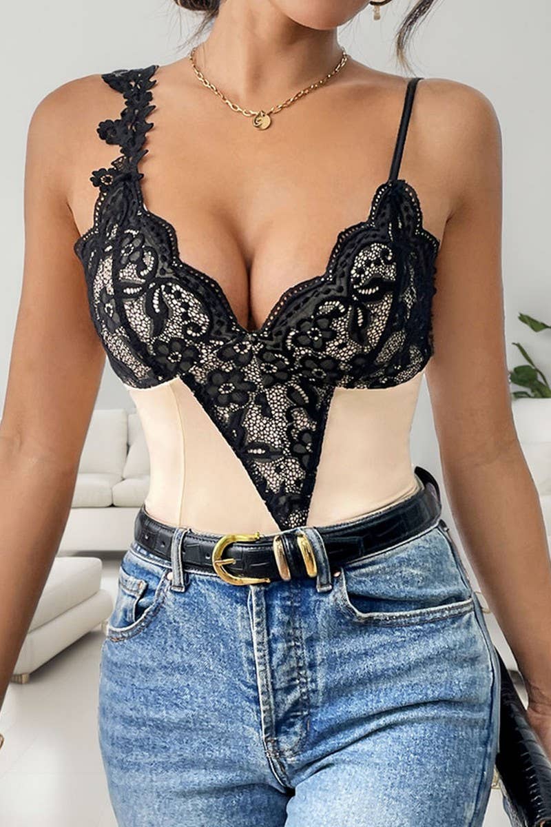 CWSBSSL0106_FASHION V-NECK IRREGULAR SEXY SUSPENDER JUMPSUIT