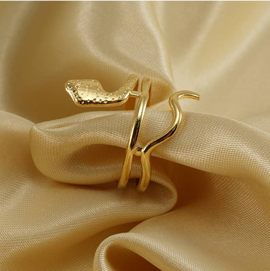 18K STAINLESS STEEL COLD WIND SNAKE RING