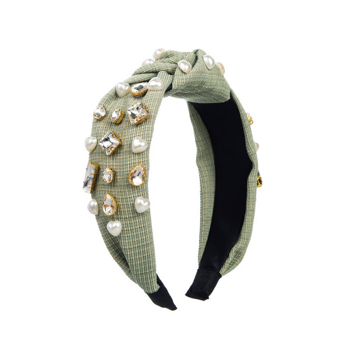 DIAMOND AND PEARL WIDE HEADBAND