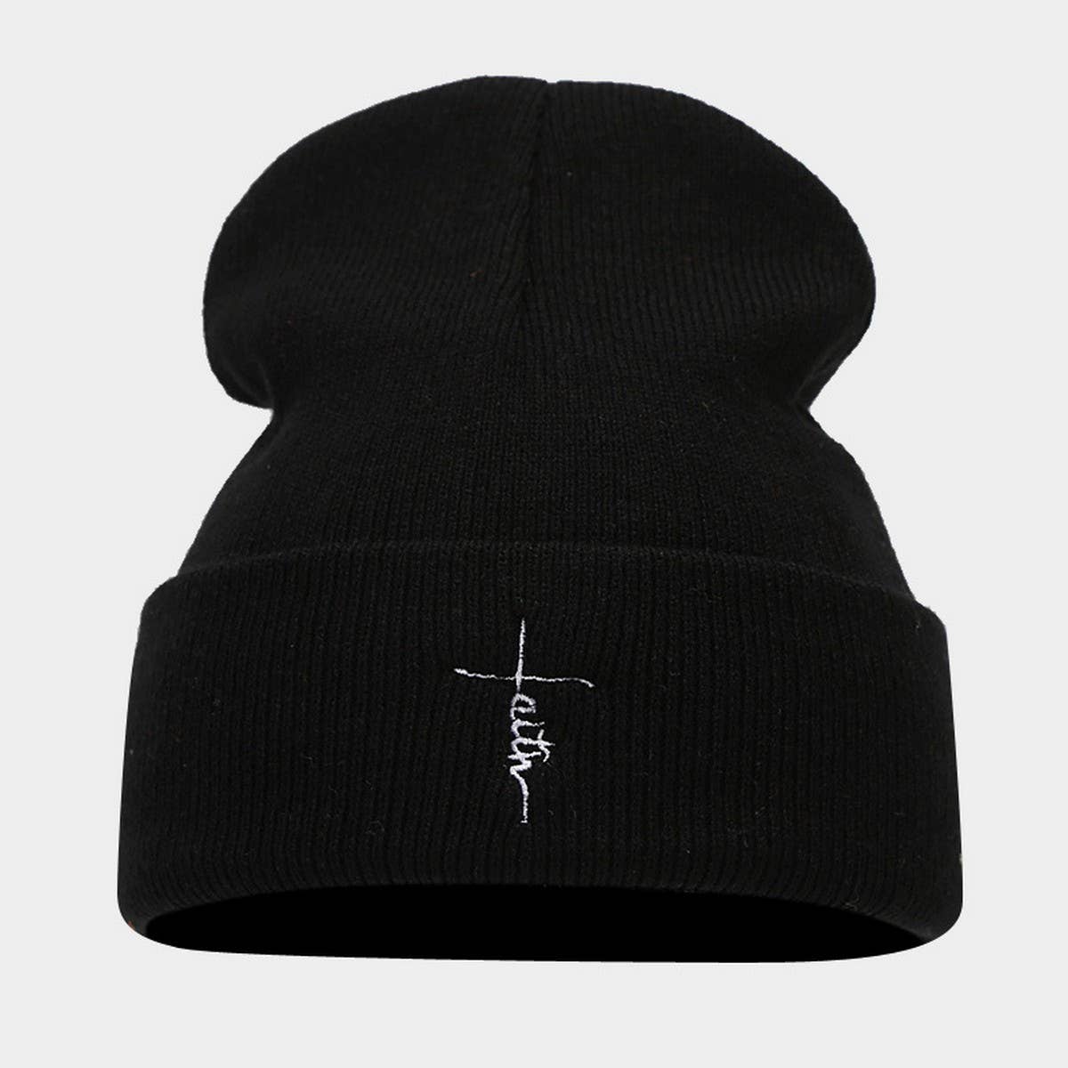LETTER EMBROIDERY CIRCULAR  HIP HOP KNITTED HAT_CWAH2088