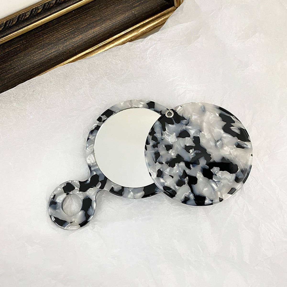 Portable Handheld Round Mirror, Cute Makeup Mirror_CWMM6387