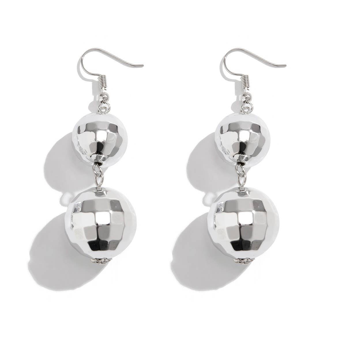 GEOMETRIC STITCHING BALL BEAD DROPEARRINGS
