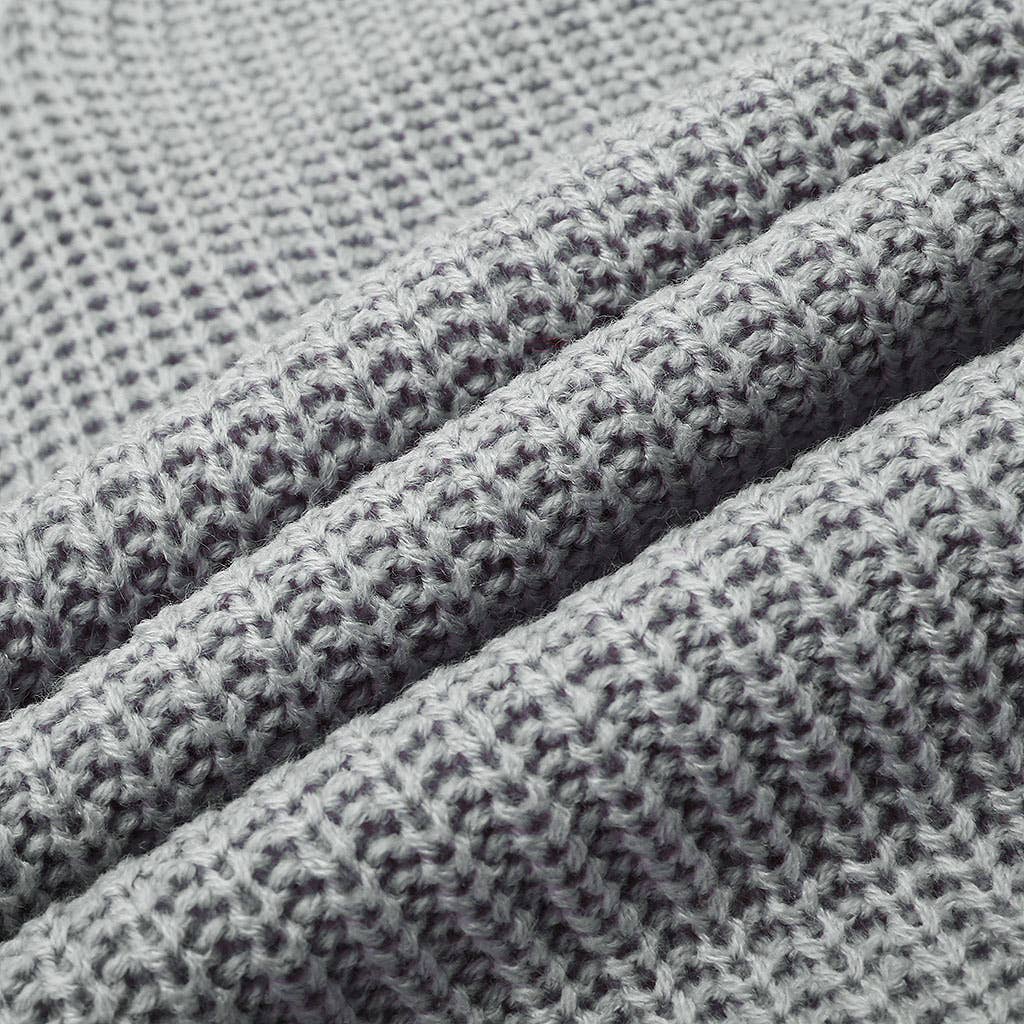 CHICKEN-NECKED LANTERN SLEEVE STRIPED SWEATER