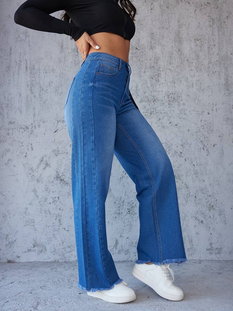 CASUAL WIDE-LEG JEANS WITH NO SPRING IN THEM