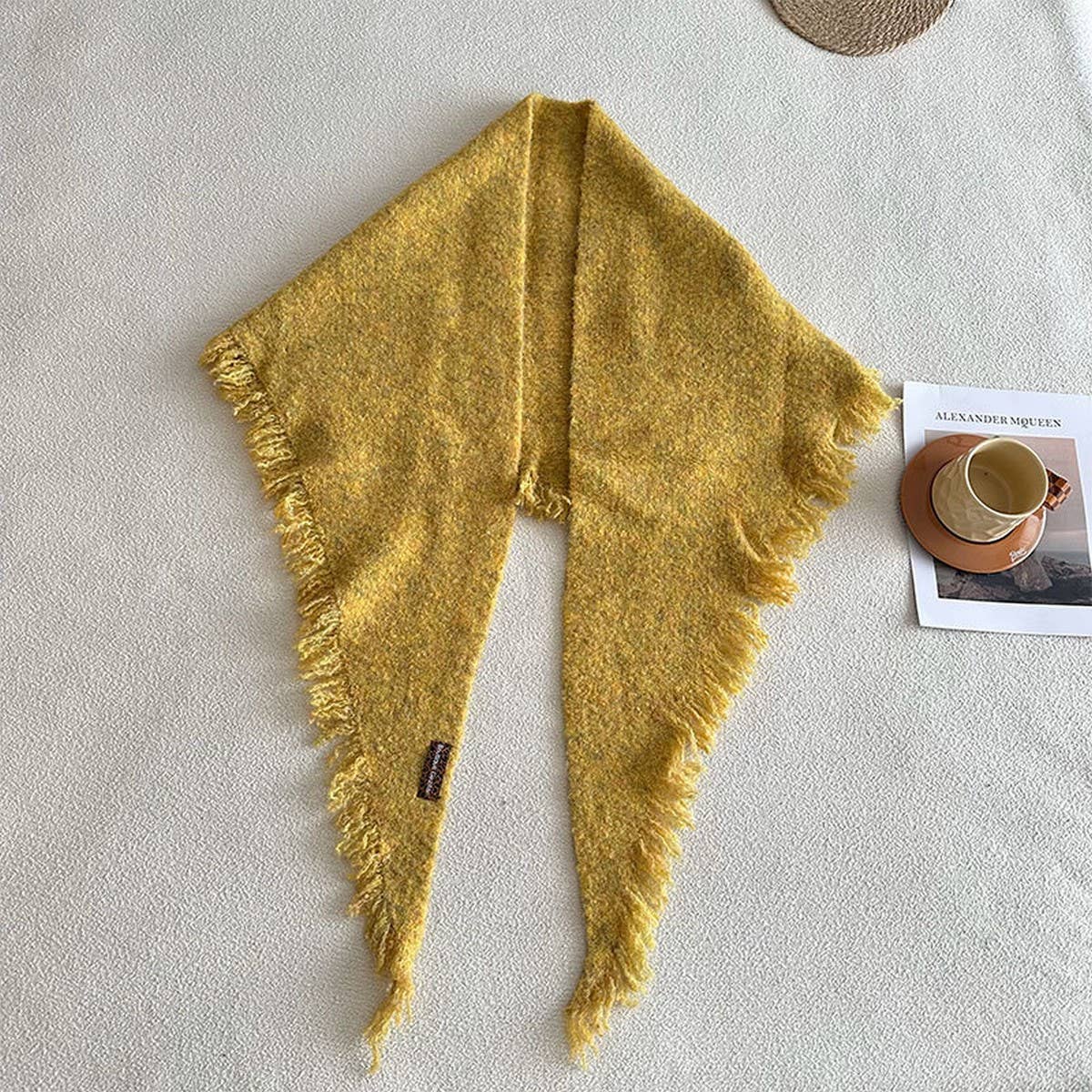 Solid Wool Blend Triangle Scarf for Women_CWASC2287