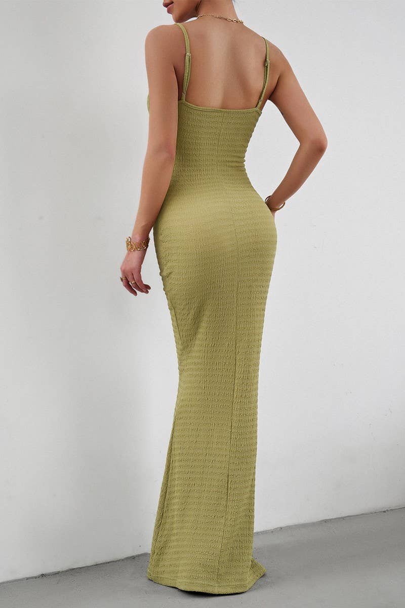 CWDMD4610_SEXY HIP-HUGGING SLIM FIT KNITTED SUSPENDER DRESS