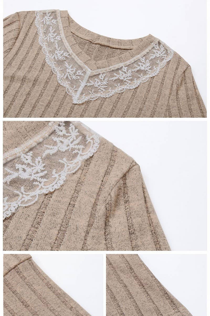 CWTBLL4037_COLORBLOCK V-NECK LONG SLEEVE KNIT SWEATER