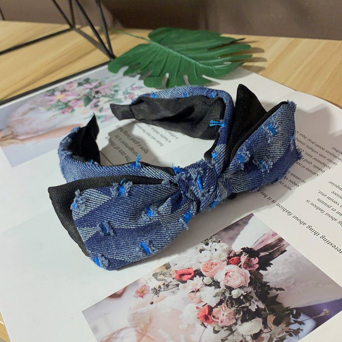 SIMPLE AND ELEGANT DENIM BOW HEADBAND