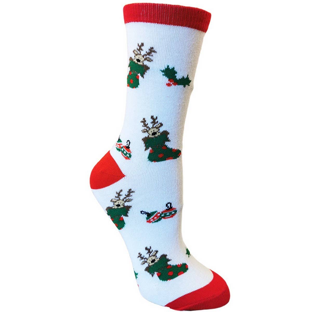 CWMM10092_CHRISTMAS REINDEER  CREW SOCKS UNISEX