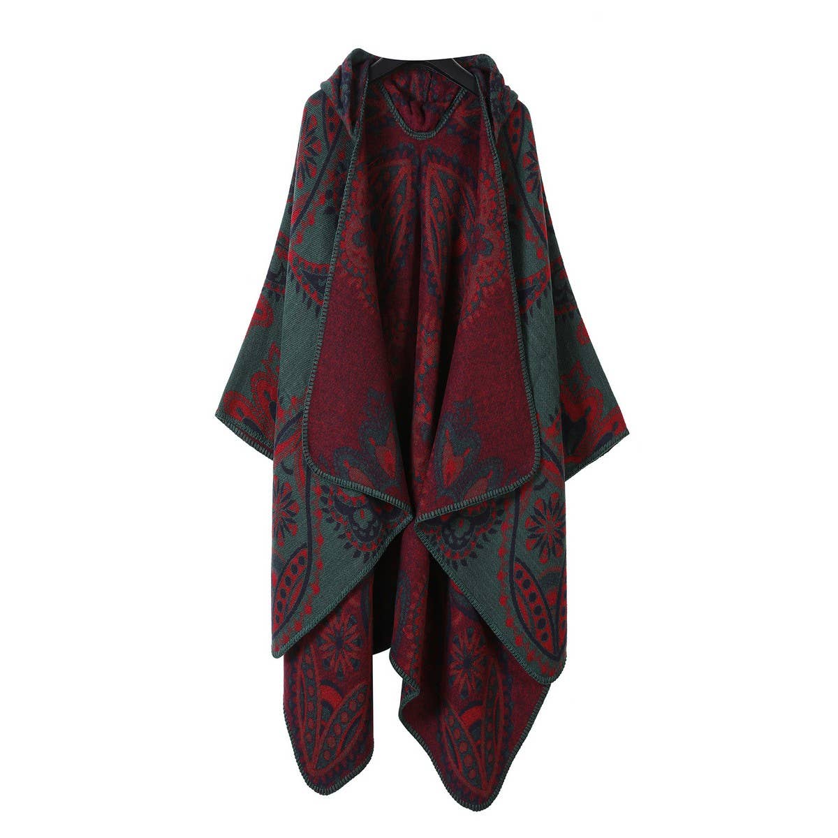 HOODED CAPE VERSATILE SUNFLOWER SCARF SLIT SHAWL