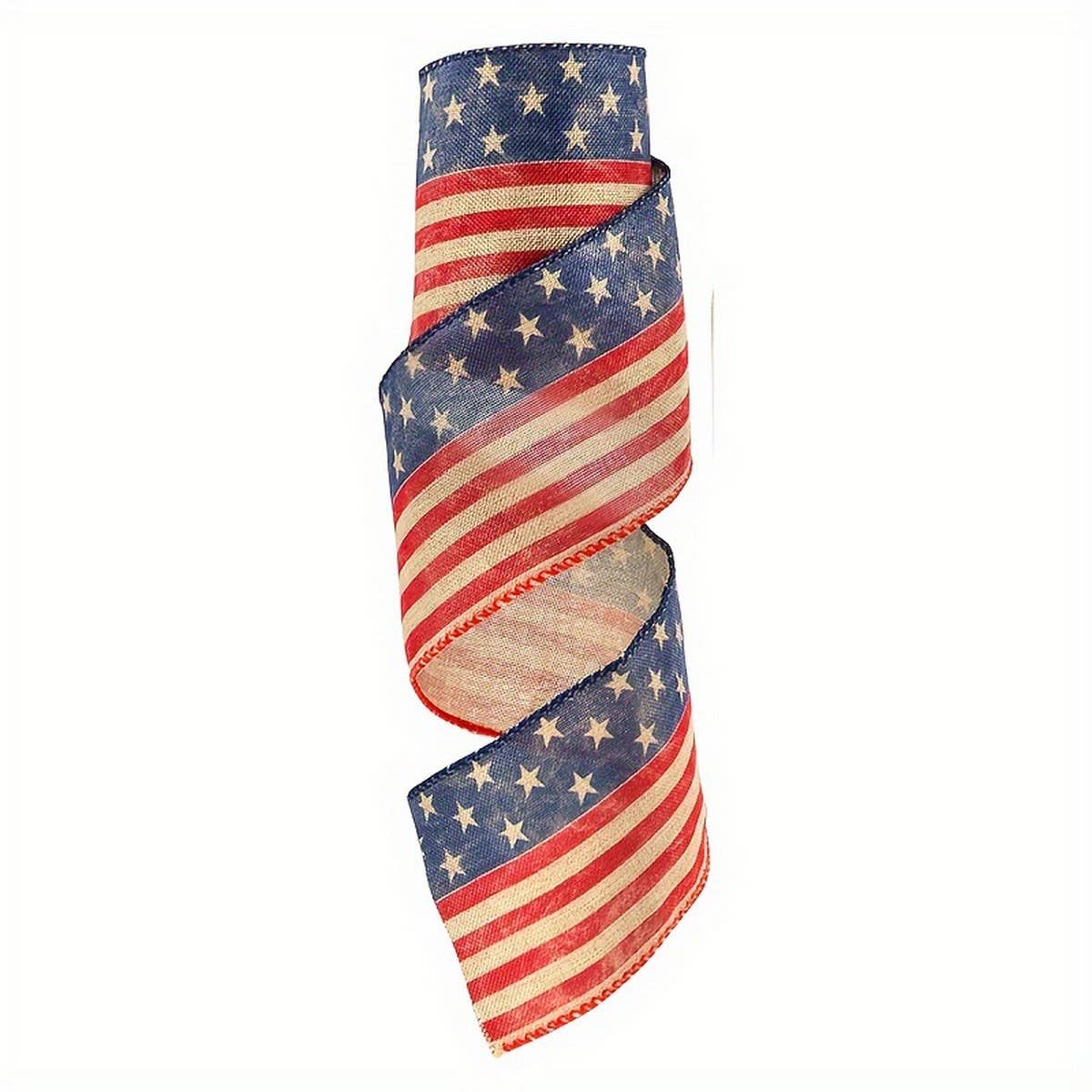 CWMM10214_4TH OF JULY RIBBON 5 YARDS USA FLAG RED WHITE BLUE