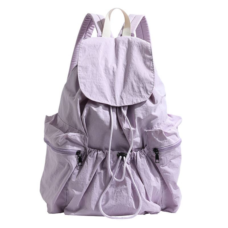 Fashionable pleated large-capacity flip schoolbag