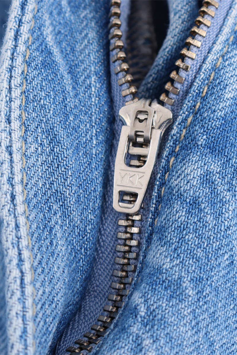 CWSJS1260_HALTER NECK LONG DENIM JUMPSUIT