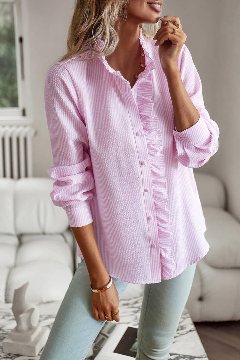 CWTBLL0789_STRIPED LONG SLEEVED BLOUSE