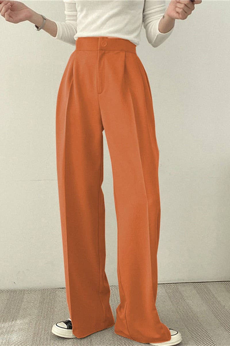CWBLP00919_CASUAL STRAIGHT-LEG DRAPE SUIT WIDE-LEG PANTS