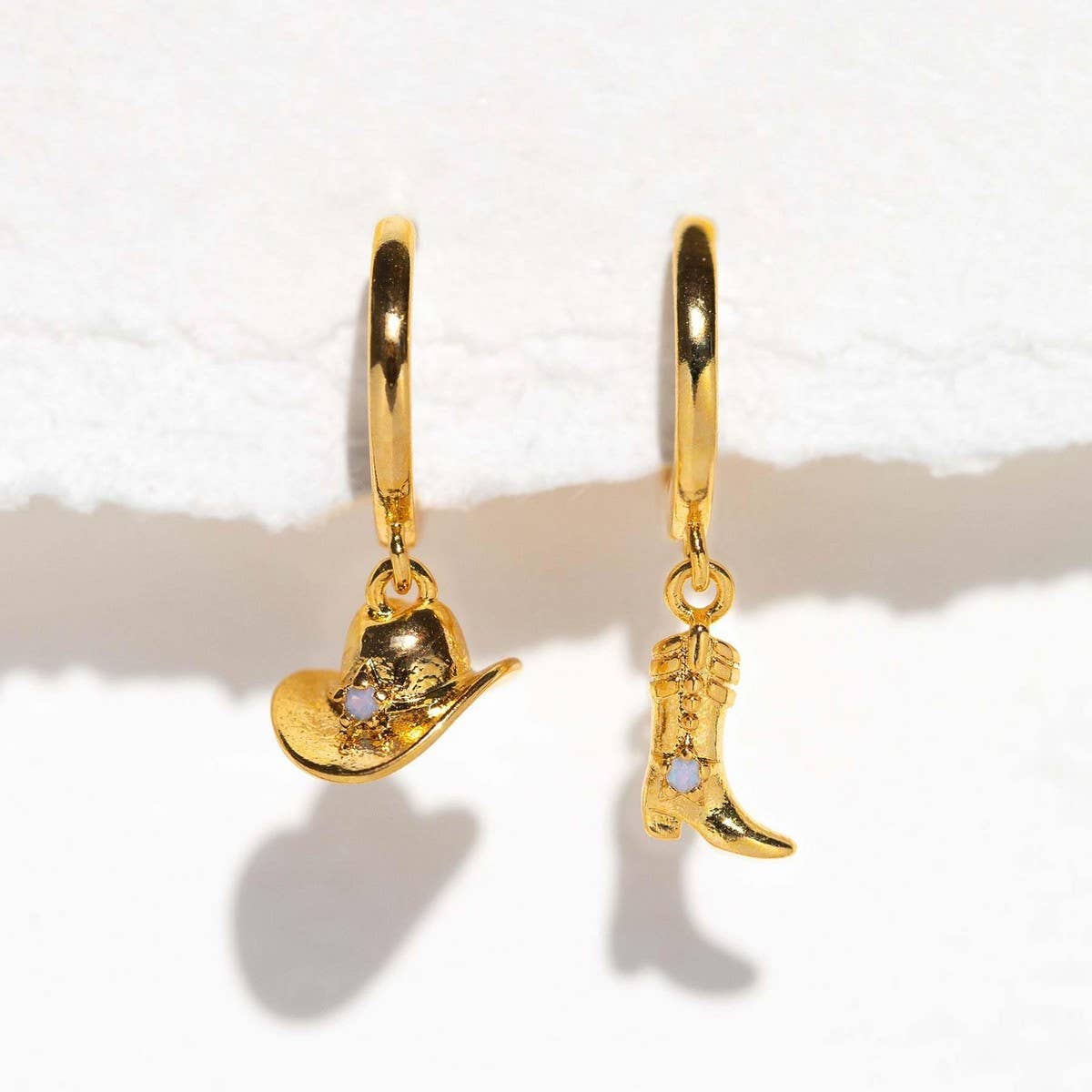 Cowboy boots hat pendant earrings