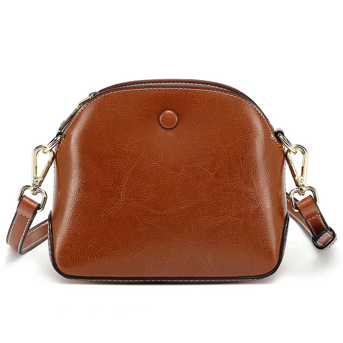 WOMEN WAXED LEATHER SHOULDER BAG_CWAB2667
