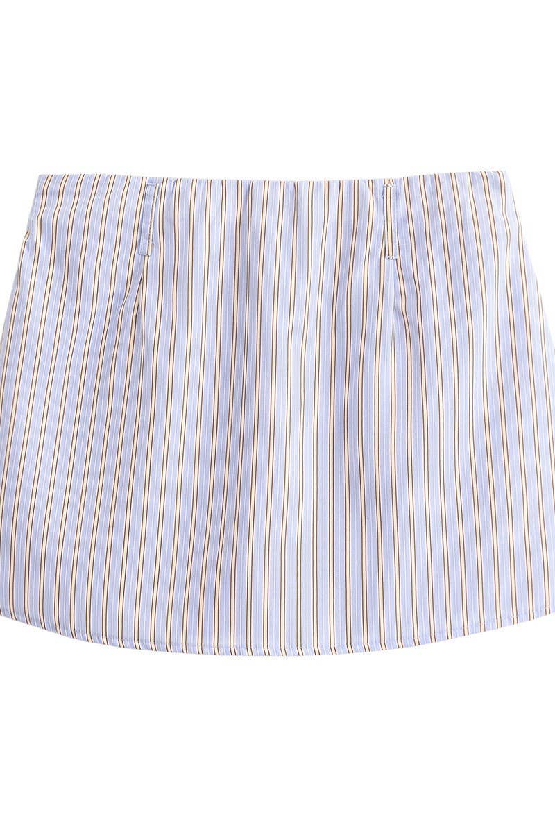 CWSBSL0166_LOOSE CASUAL POPLIN SHIRT + SKIRT PANTS SET