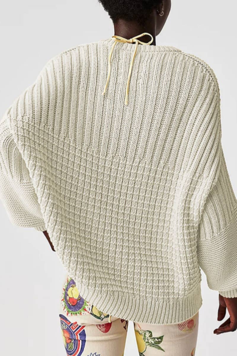 CWOSWL5836_SOLID COLOR CREW-NECK LONG-SLEEVED SWEATER