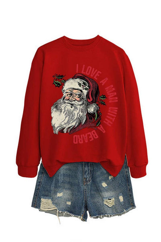 CWTBLL01329_SANTA LETTER PRINT CHRISTMAS PULLOVER SWEATSHIRT