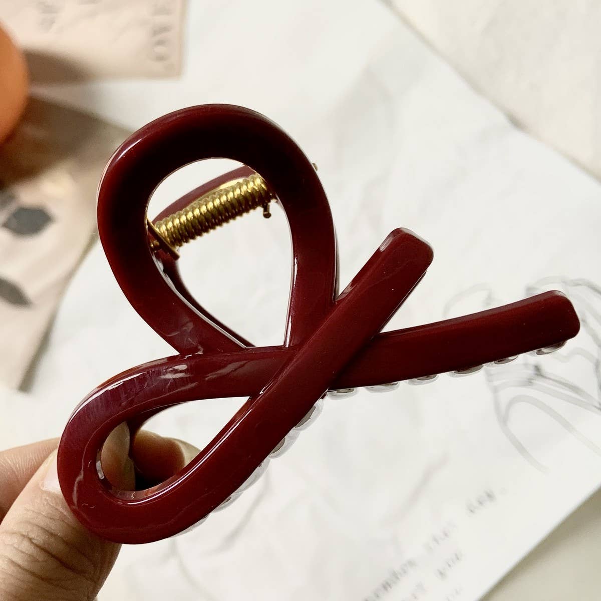 CWAHA4448_NEW RED ELEGANT AND HIGH-END HAIRPIN