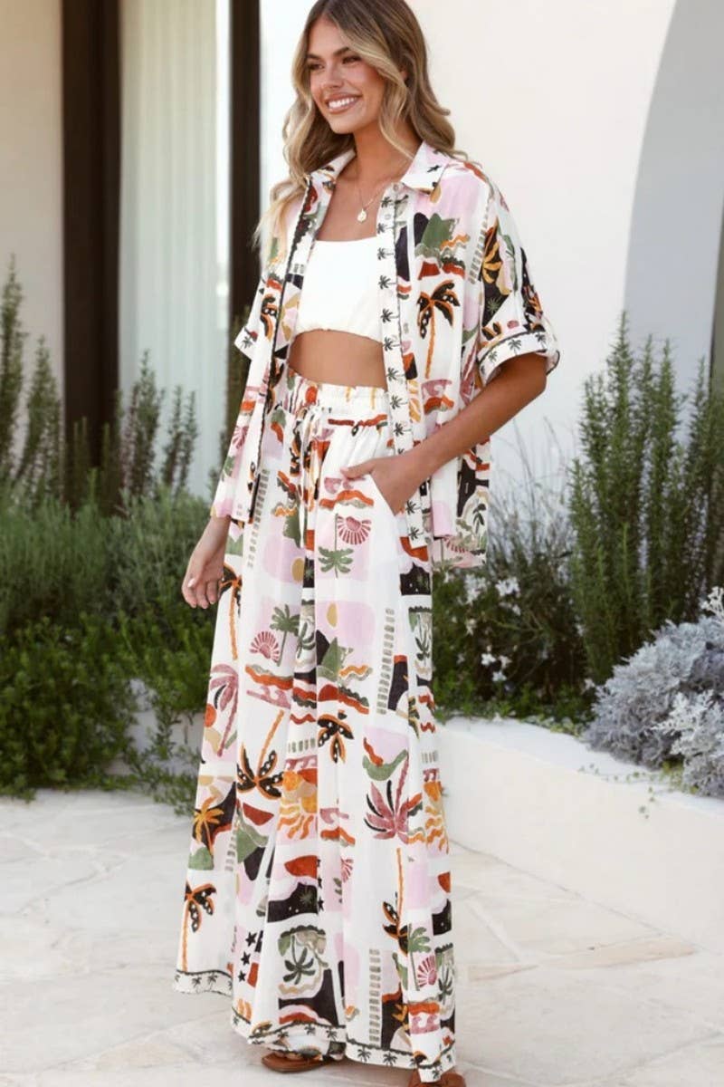 CWSS1257_LOOSE CASUAL SHIRT AND WIDE-LEG PANTS SUIT