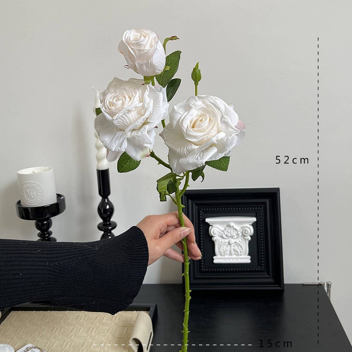 Vintage Dried-Look 3-Head Artificial Roses