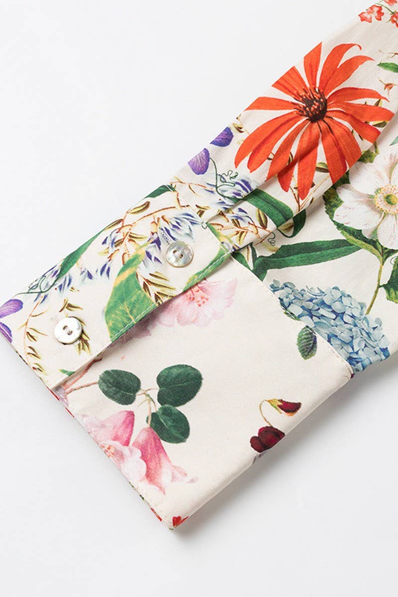 CWTBLL3816_EMPERAMENTAL AND FASHIONABLE FLORAL PRINT SHIRT