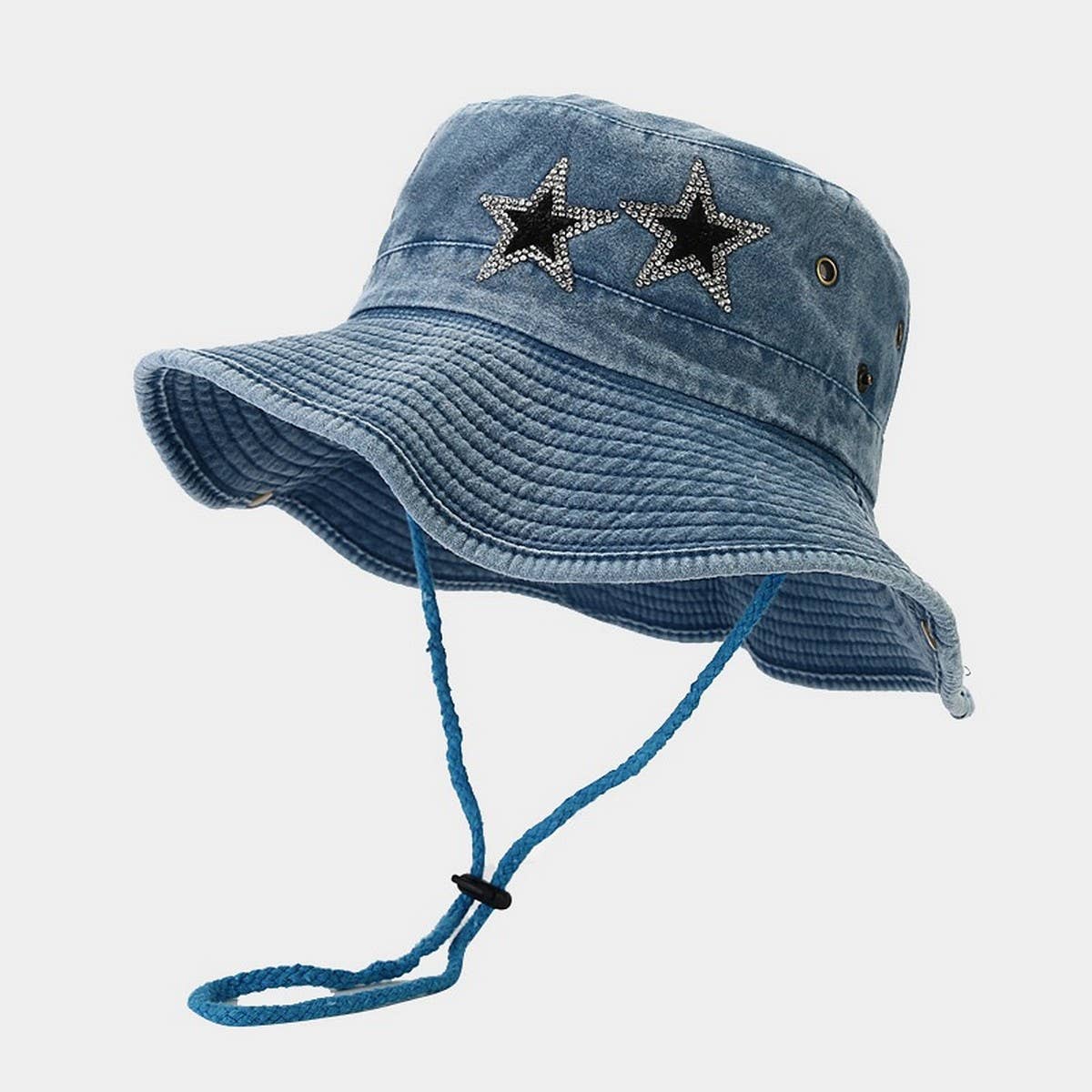 Women??¢s Star Rhinestone Wide Brim Sun Hat_CWAH3807
