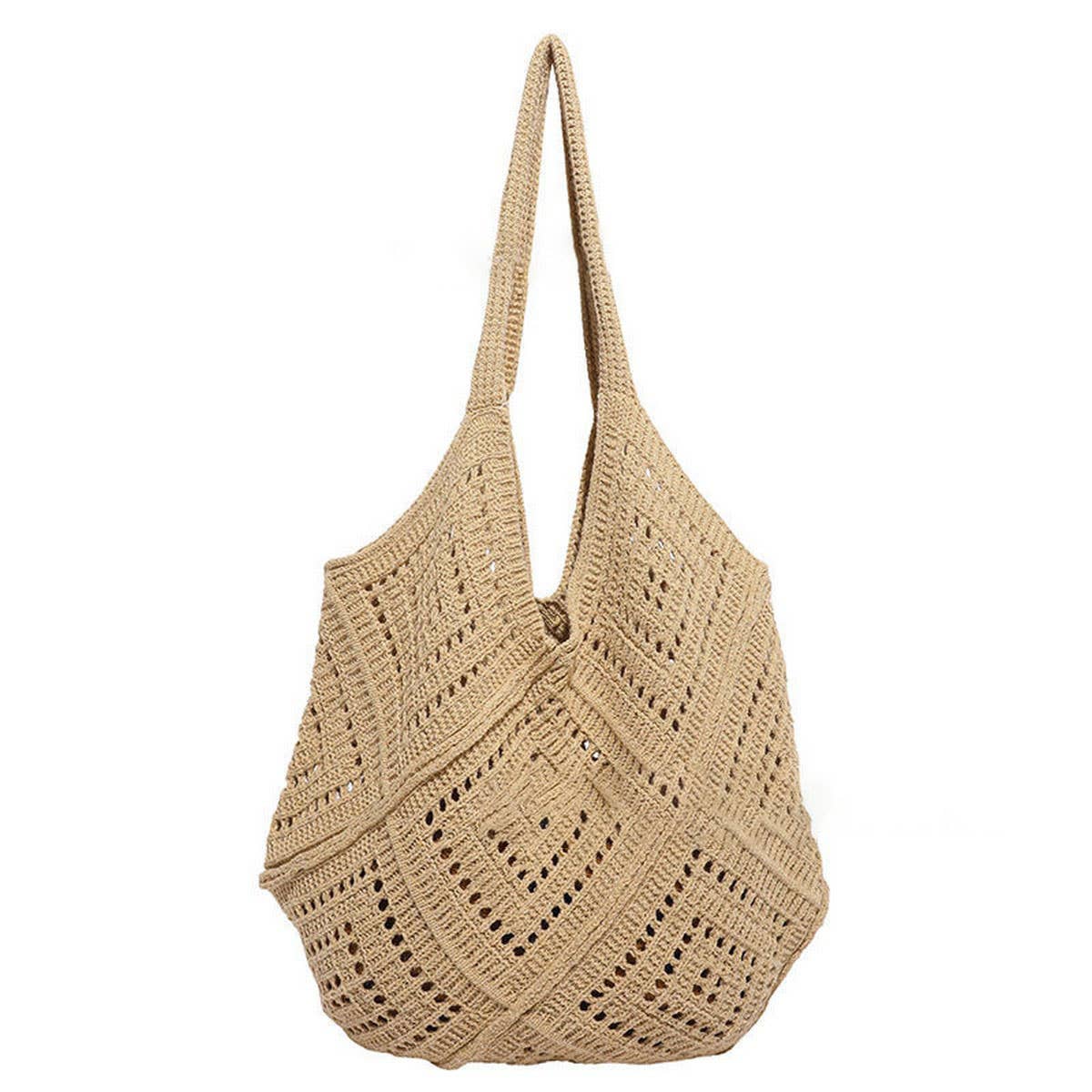 CUAB00627_2025 BOHO KNIT TOTE BAG LARGE CAPACITY HOLLOW BAG