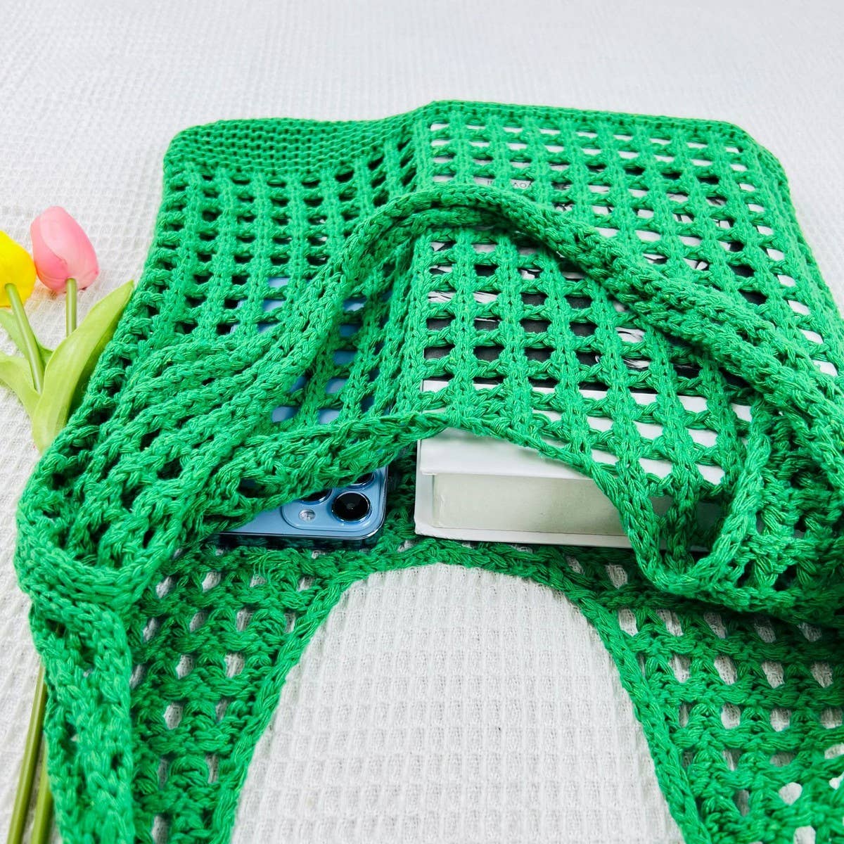 CWAB1953_KNITTED HOLLOWED OUT TOTE BAG