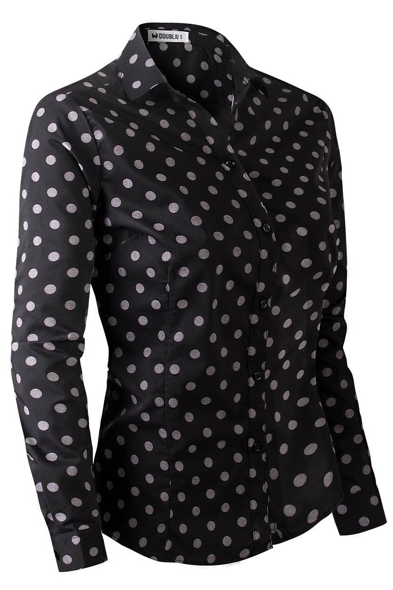 CWTSTL708_Basic Slim Fit Simple LongSleeve Button Down Shirt