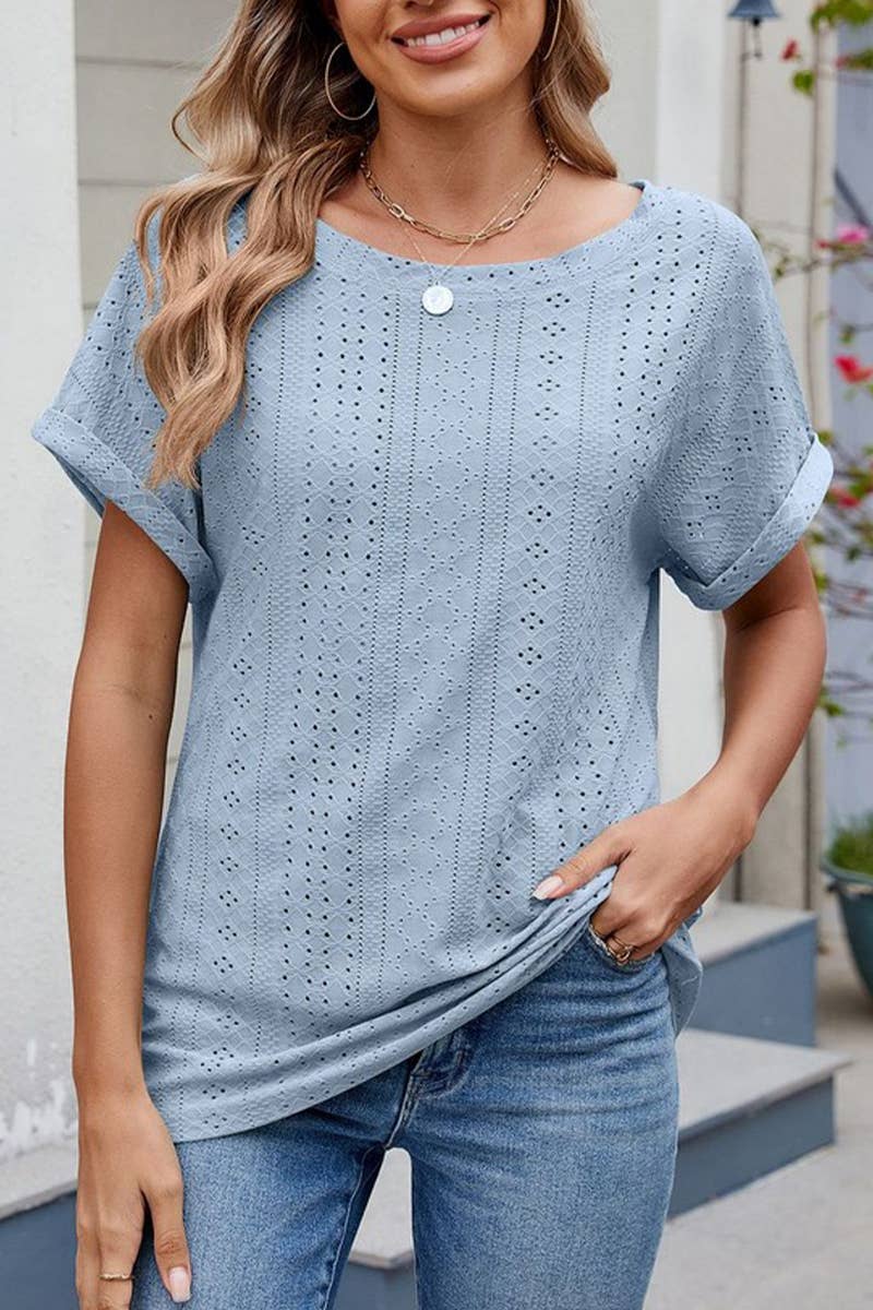 CWTTS1336_NEW SUMMER SOLID COLOR CASUAL SHORT SLEEVES