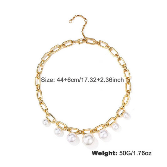 FASHIONABLE PEARL IRREGULAR NECKLACE JEWELRY SET