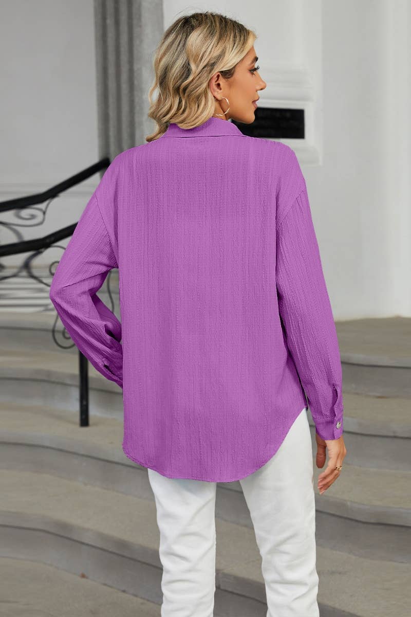 CWTSTL2301_CASUAL LOOSE BUTTON-UP LONG-SLEEVED SHIRT