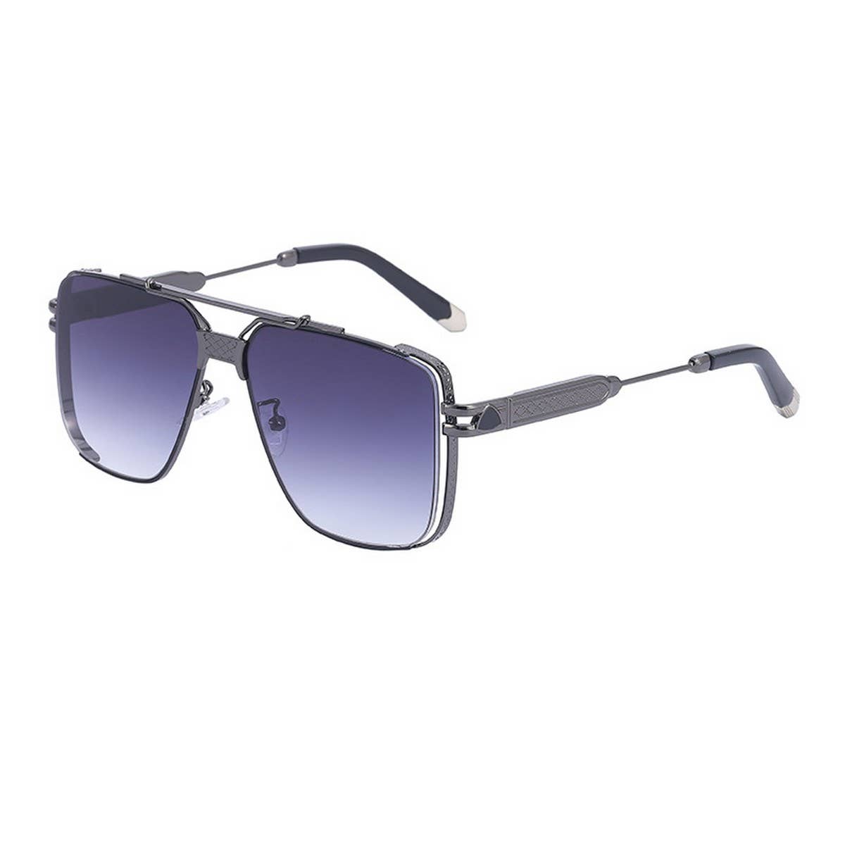 STEAMPUNK SQUARE FRAME CUT EDGE SUNGLASSES_CWASG0646