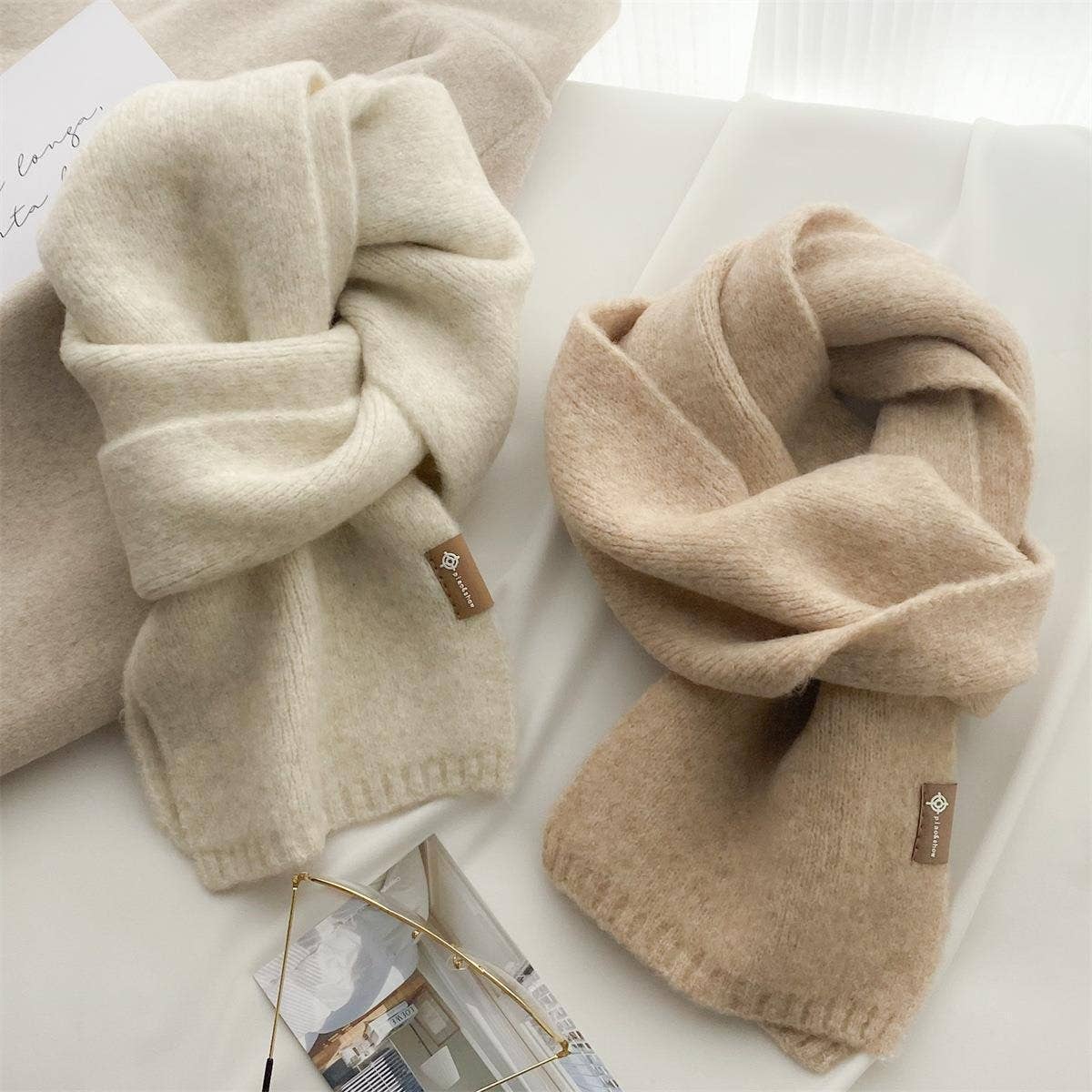 Soft Knit Neck Scarf - Faux Cashmere Winter Wrap_CWASC1260