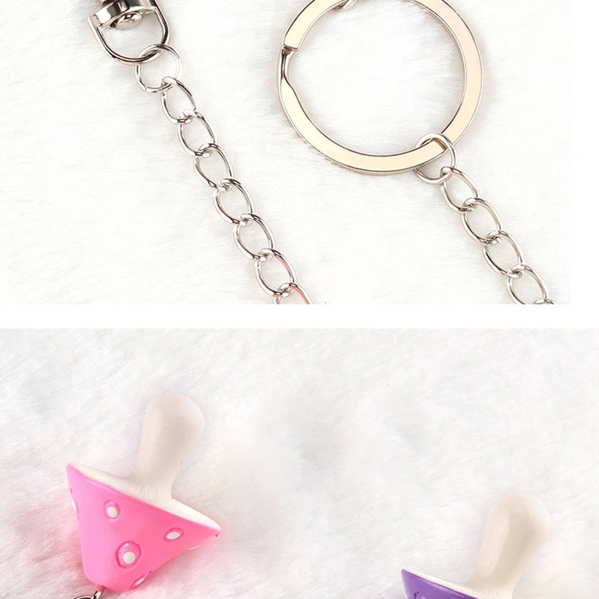 COLORED MUSHROOM HEAD PENDANT PANTS CHAIN