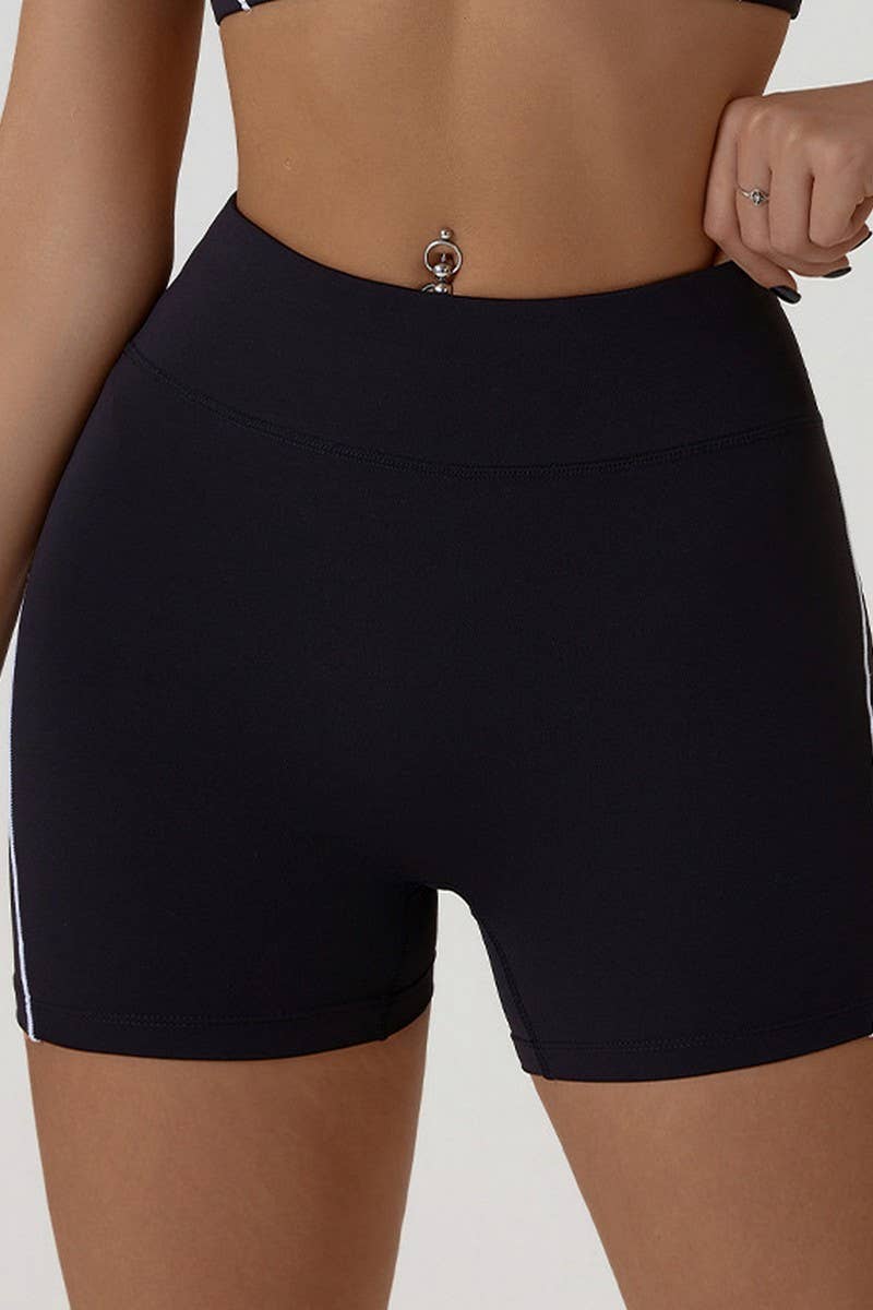 CWBSP0441_QUICK-DRYING SLIM HIGH WAIST SPORTS SHORTS