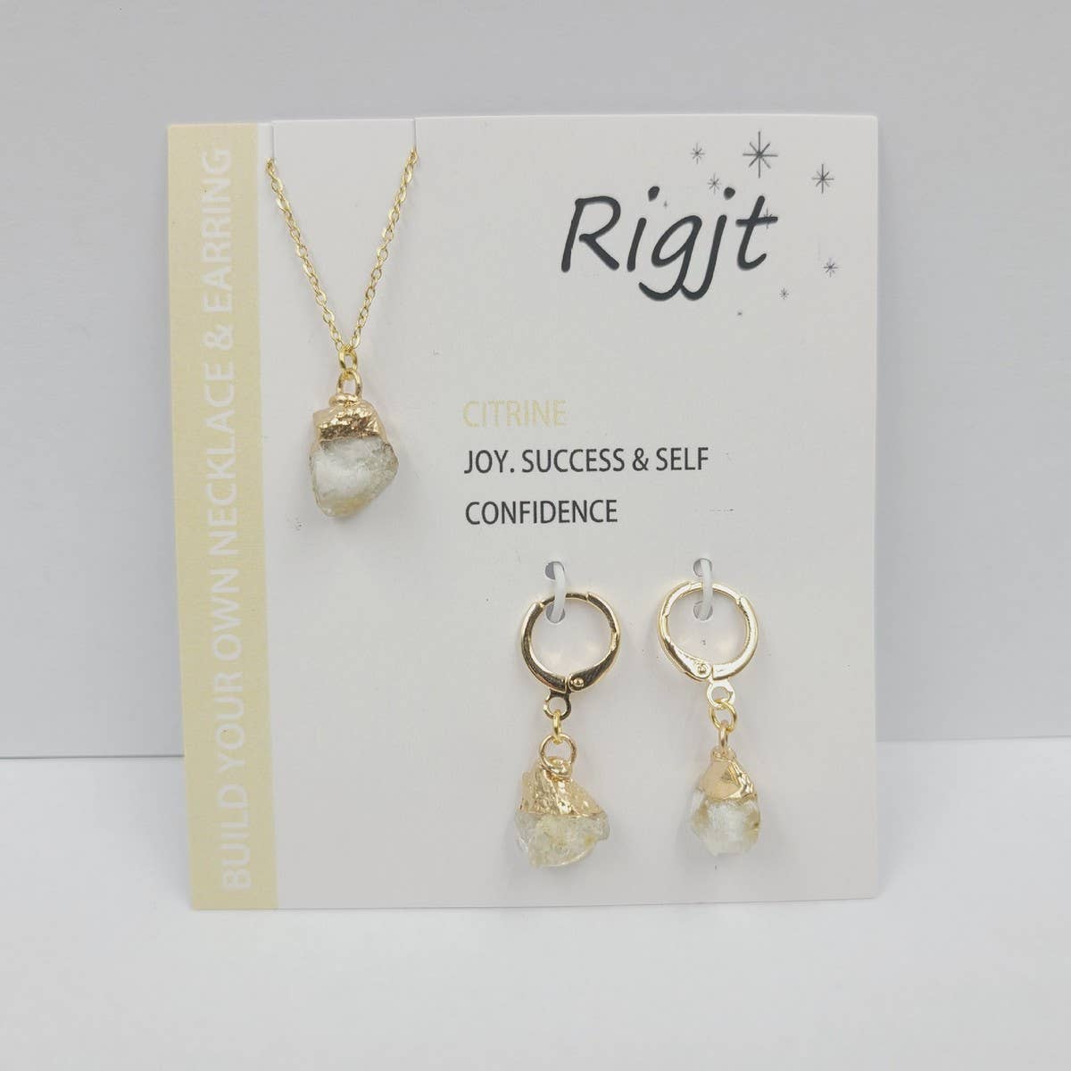 NATURAL STONE NECKLACE AND EARRING SET