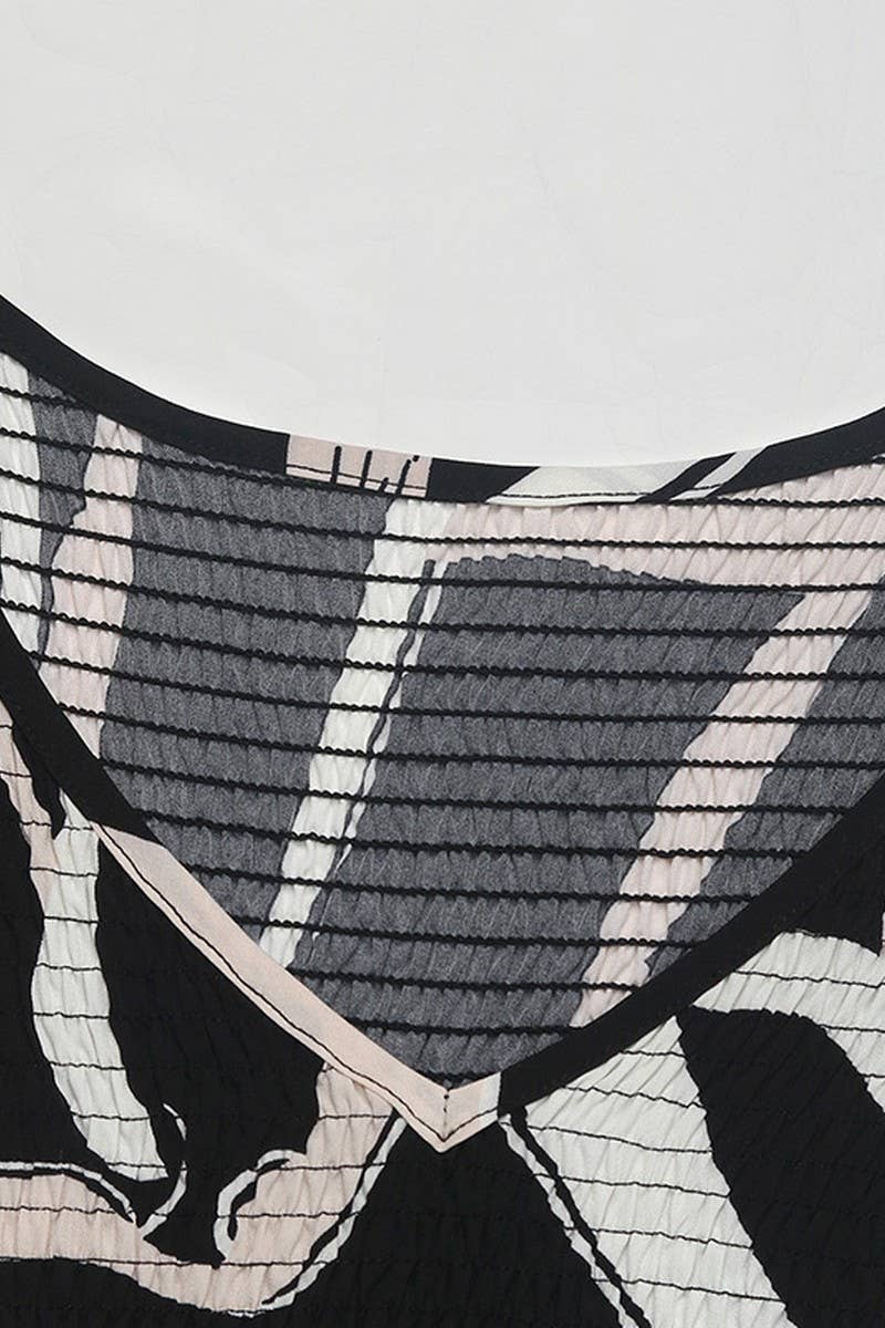 CWDMD3745_V-NECK GEOMETRIC PRINT MAXI DRESS