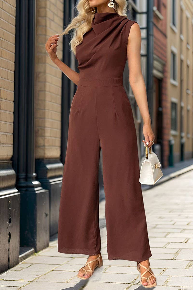 CWSJS0636_SLEEVELESS SOLID COLOR SWING COLLAR JUMPSUIT