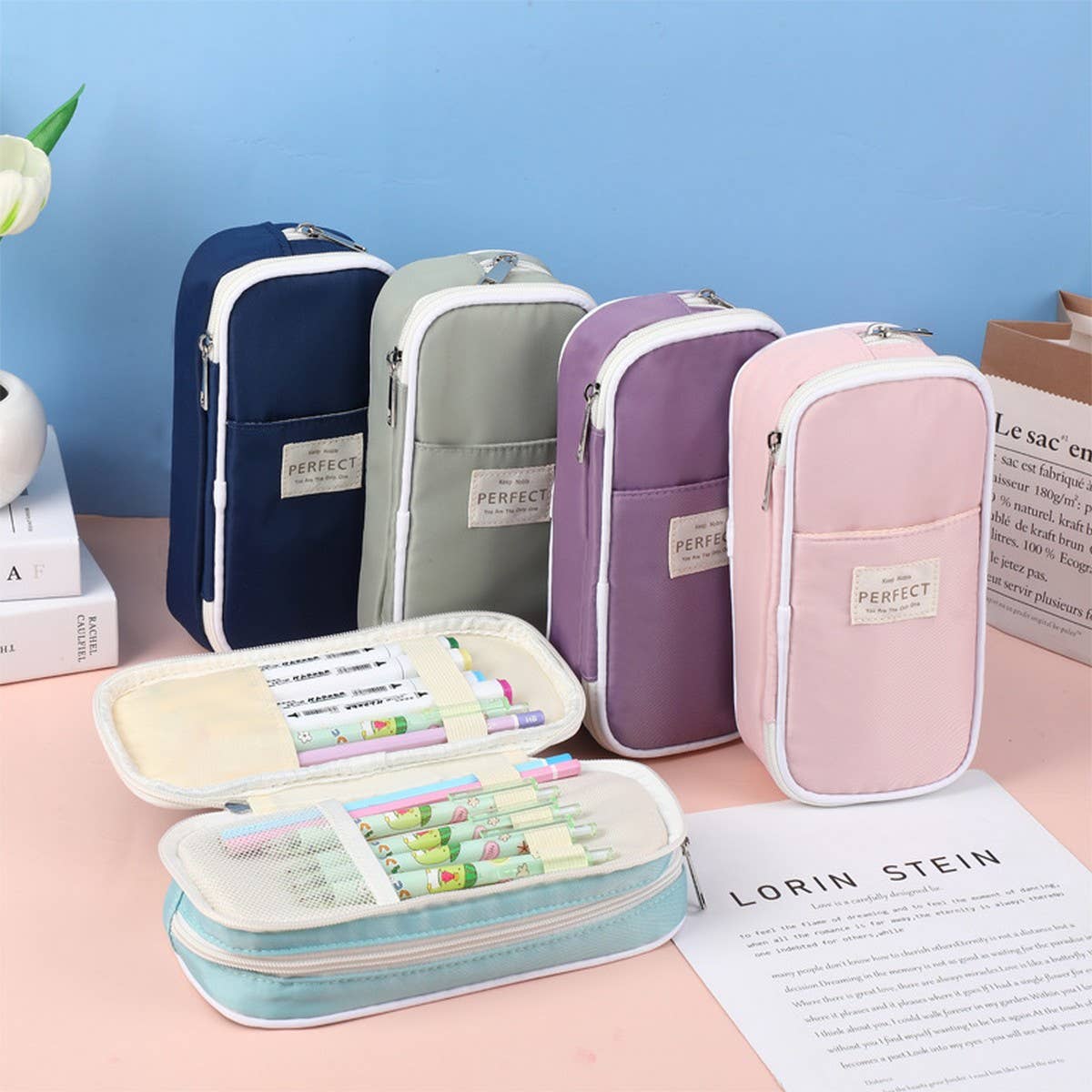 MACARON LARGE CAPACITY SIMPLE PENCIL POUCH_CWAB2801