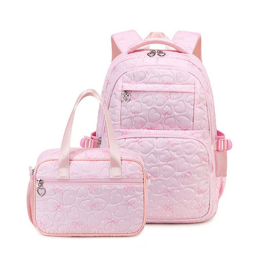 Backpacks for School Girls?“Heart Print 2-Piece Set_CWAB5393