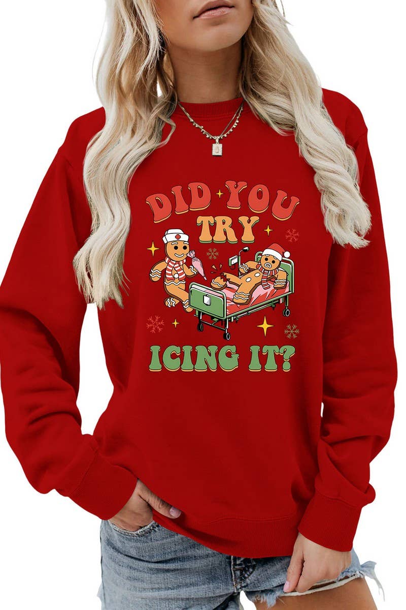 CWTBLL01331_FUNNY CHRISTMAS GRAPHIC LONG SLEEVE SWEATSHIRT